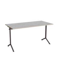 Bord Atlas 1130, 1400x700mm, lys gr&aring; linoleum, gr&aring;t stel