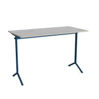 Bord Atlas 1130, 1400x700mm, lys gr&aring; linoleum, bl&aring;t stel