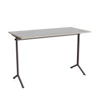 Bord Atlas 1130, 1400x700mm, lys gr&aring; linoleum, gr&aring;t stel