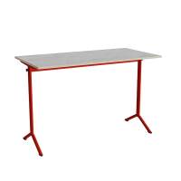 Bord Atlas 1130, 1400x700mm, lys gr&aring; linoleum, r&oslash;dt stel