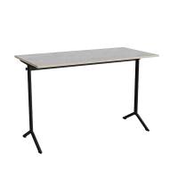 Bord Atlas 1130, 1400x700mm, lys gr&aring; linoleum, sortolivent stel