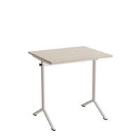 Bord Atlas 1130, 700x600mm, lydd&aelig;mpende eg h&oslash;jtrykslaminat, hvidt stel