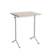 Bord Atlas 1130, 700x600mm, lydd&aelig;mpende eg h&oslash;jtrykslaminat, hvidt stel