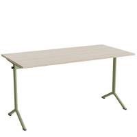 Bord Atlas 1130, 1400x700mm, lydd&aelig;mpende eg h&oslash;jtrykslaminat, gr&oslash;nt stel