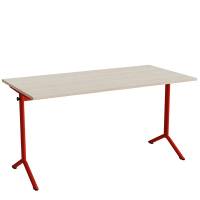 Bord Atlas 1130, 1400x700mm, lydd&aelig;mpende eg h&oslash;jtrykslaminat, r&oslash;dt stel