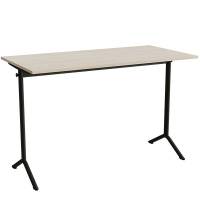 Bord Atlas 1130, 1400x700mm, lydd&aelig;mpende eg h&oslash;jtrykslaminat, sortolivent stel