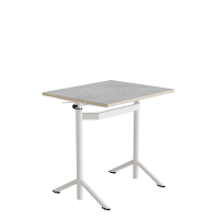 Elevbord Atlas 1132, 700x600mm, lys gr&aring; linoleum, hvidt stel