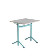 Elevbord Atlas 1132, 700x600mm, lys gr&aring; linoleum, turkis stel
