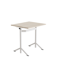 Elevbord Atlas 1132, 700x600mm, lydd&aelig;mpende eg h&oslash;jtrykslaminat, hvidt stel