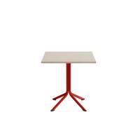 Bord Atlas 1133 700x700x720mm, Hvidpigmenteret eg med r&oslash;dt understel