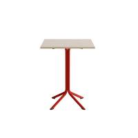 Bord Atlas 1133 700x700x900mm, Hvidpigmenteret eg med r&oslash;dt understel