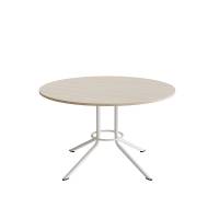 Bord Atlas 1133 Ø1200x720mm, Hvidpigmenteret eg med hvidt understel