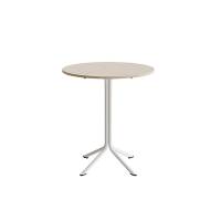 Bord Atlas 1133 &Oslash;800x900mm, Hvidpigmenteret eg med hvidt understel