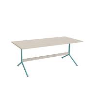 Bord Atlas 1134, 1800x900mm, højde 720, eg højtrykslaminat, turkist stel