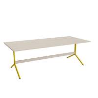 Bord Atlas 1134, 2200x1000mm, h&oslash;jde 720, eg h&oslash;jtrykslaminat, gult stel