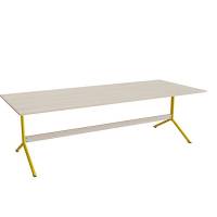 Bord Atlas 1134, 2400x1000mm, h&oslash;jde 720, eg h&oslash;jtrykslaminat, gult stel