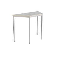 Bord Combi 195, trapezformet, 1200/600x520 mm H&oslash;jde 900 med lys gr&aring; linoleum, alu stel