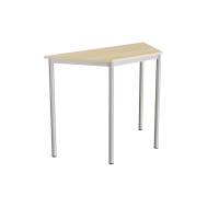 Bord Combi 195, trapezformet, 1200/600x520 mm H&oslash;jde 900 med lydabsorberende birk laminat, alu stel