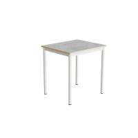 Bord Combi 200, 700x600 mm Højde 720 mm Lys grå linoleum på hvidt understel