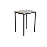 Bord Combi 200, 700x600 mm Højde 900 mm Lys grå linoleum på sort understel