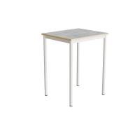 Bord Combi 200, 700x600 mm H&oslash;jde 900 mm Lys gr&aring; linoleum p&aring; hvidt understel