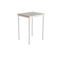 Bord Combi 200, 700x600 mm Højde 900 mm Lys grå linoleum på hvidt understel