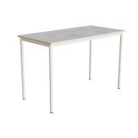 Bord Combi 200, 1400x700 mm Højde 900 mm Lys grå linoleum på hvidt understel