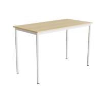 Bord Combi 200, 1400x700 mm H&oslash;jde 900 mm Lydd&aelig;mpende birk laminat p&aring; hvidt understel