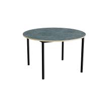 Bord Combi 206, &Oslash;1200 mm, h&oslash;jde 720 mm, m&oslash;rk gr&aring; linoleum p&aring; sort stel