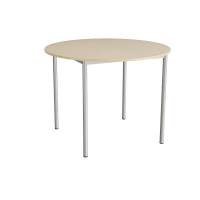 Bord Combi 206, Ø1200 mm, højde 900 mm, beige linoleum på alugråt stel