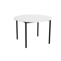 Bord Combi 206, &Oslash;1200 mm, h&oslash;jde 800 mm, lydabsorberende hvid laminat p&aring; sort stel