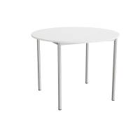 Bord Combi 206, Ø1200 mm, højde 900 mm, lydabsorberende hvid laminat på alugråt stel