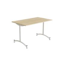 Bord Zeb 231, 1200x700 mm H&oslash;jde 720 mm, Birk laminat, Hvidt stel