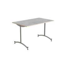 Bord Zeb 231, 1200x700 mm H&oslash;jde 720 mm, Lys gr&aring; linoleum, Alu stel