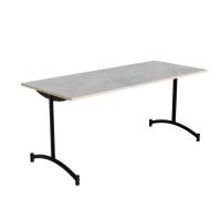 Bord Zeb 231, 1650x700 mm H&oslash;jde 720 mm, Lys gr&aring; linoleum, Sort stel