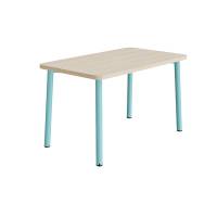 Bord Add 590, 1200x700 mm h&oslash;jde 720 mm med hvidpigmenteret eg, turkis stel