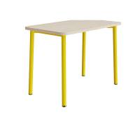 Bord Add 590, 1200x700 mm h&oslash;jde 900 mm med lydabsorberende hvidpigmenteret eg, gult stel