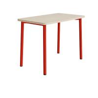 Bord Add 590, 1200x700 mm h&oslash;jde 900 mm med lydabsorberende hvidpigmenteret eg, r&oslash;d stel