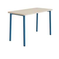 Bord Add 590, 1400x700 mm h&oslash;jde 900 mm med lydabsorberende hvidpigmenteret eg, bl&aring;t stel