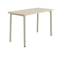 Bord Add 590, 1400x700 mm h&oslash;jde 900 mm med lydabsorberende hvidpigmenteret eg, gr&oslash;nt stel