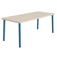 Bord Add 590, 1800x800 mm h&oslash;jde 720 mm med lydabsorberende hvidpigmenteret eg, bl&aring;t stel