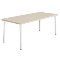 Bord Add 590, 1800x800 mm h&oslash;jde 720 mm med lydabsorberende hvidpigmenteret eg, hvidt stel