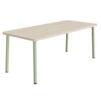 Bord Add 590, 1800x800 mm h&oslash;jde 720 mm med lydabsorberende hvidpigmenteret eg, gr&oslash;nt stel