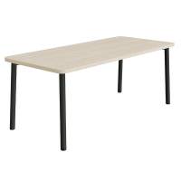 Bord Add 590, 1800x800 mm h&oslash;jde 720 mm med lydabsorberende hvidpigmenteret eg, sortoliven stel