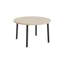 Bord Add 590, &Oslash;1200 mm, h&oslash;jde 720 mm, hvidpigmenteret eg laminat p&aring; sortoliven stel