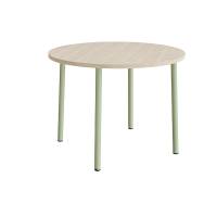 Bord Add 590, &Oslash;1200 mm, h&oslash;jde 900 mm, hvidpigmenteret eg laminat p&aring; gr&oslash;nt stel