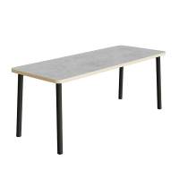 Bord Add 590, 1400x700 mm h&oslash;jde 900 mm med lys gr&aring; linoleum, sortoliven stel