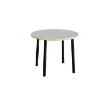 Bord Add 590, &Oslash;900 mm, h&oslash;jde 720 mm, lys gr&aring; linoleum p&aring; sort stel