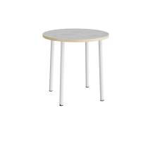 Bord Add 590, &Oslash;900 mm, h&oslash;jde 900 mm, lys gr&aring; linoleum p&aring; hvidt stel