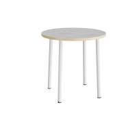 Bord Add 590, &Oslash;900 mm, h&oslash;jde 900 mm, lys gr&aring; linoleum p&aring; hvidt stel